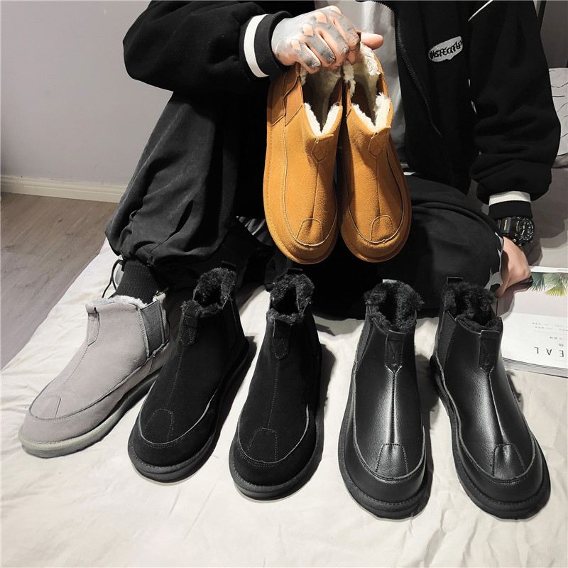 IN WINTER THE NORTHEAST SNOW BOOTS MENS HIGH-TOP CHELSEA VELVET WARMTH FUR ONE BREAD OLD-FASHIONED SANPO VILLAGE EXTREMELY COLD