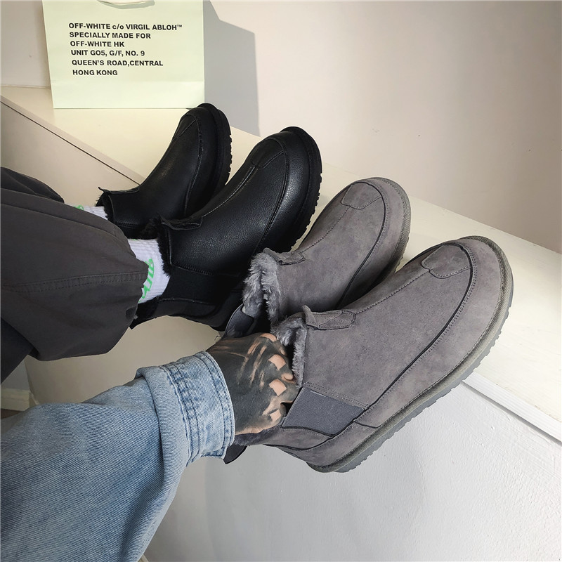 IN WINTER THE NORTHEAST SNOW BOOTS MENS HIGH-TOP CHELSEA VELVET WARMTH FUR ONE BREAD OLD-FASHIONED SANPO VILLAGE EXTREMELY COLD