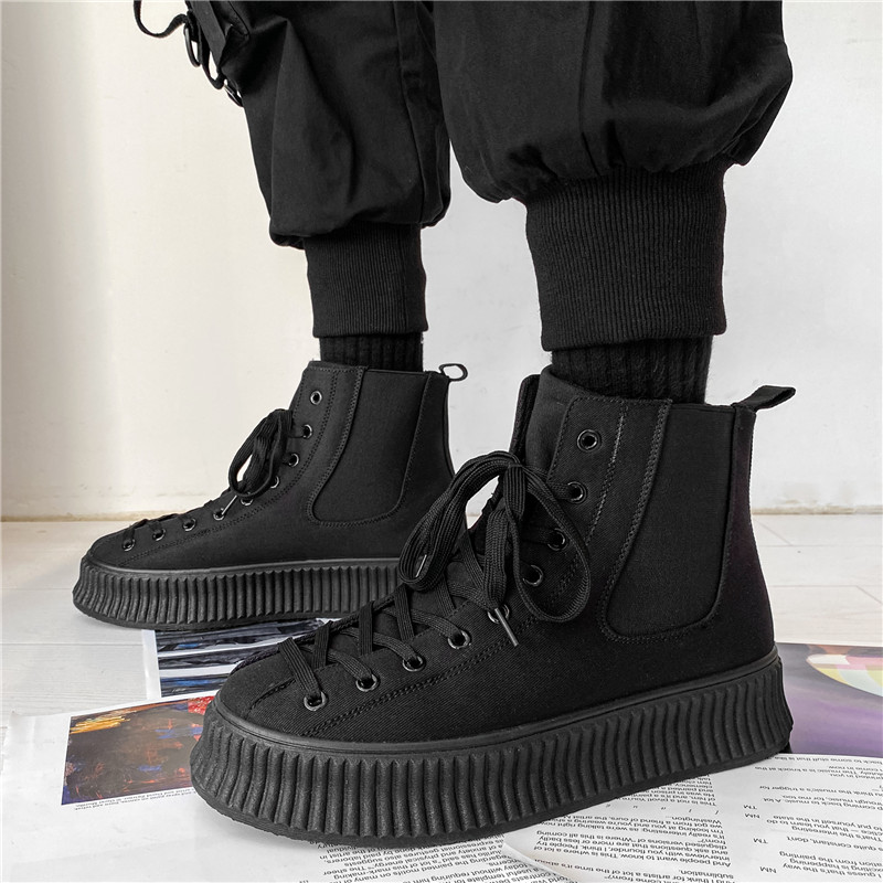 MARTIN BOOTS MENS HIGH-TOP WINTER VELVET WARM COTTON SHOES HUIZHOU SHORT FACE THICK-SOLED CHIMNEY TIDE BRAND CHELSEA SNOW BOOTS