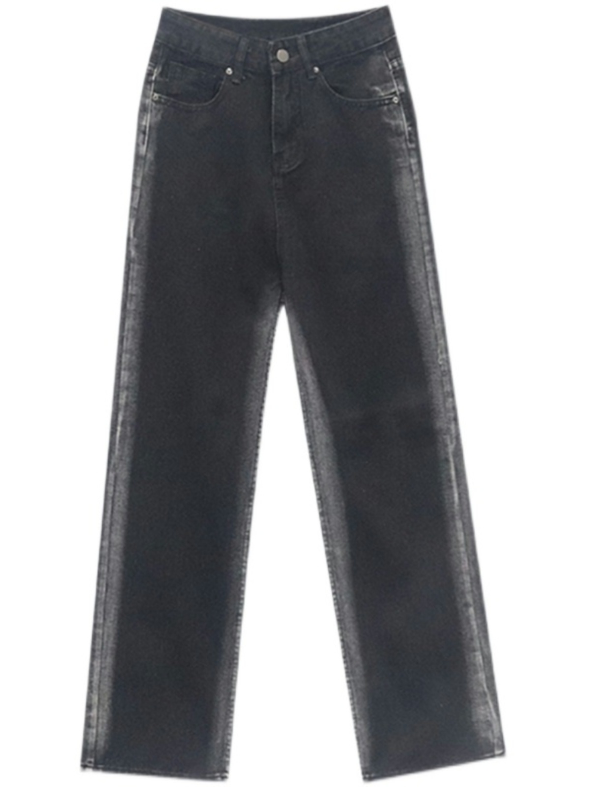 PEAR-SHAPED BODY PANTS FEMALE PLUS-SIZE FAT SISTER SPRING AND AUTUMN NEW HIGH-WAISTED SLIM DESIGN WIDE-LEG STRAIGHT-LEG JEANS