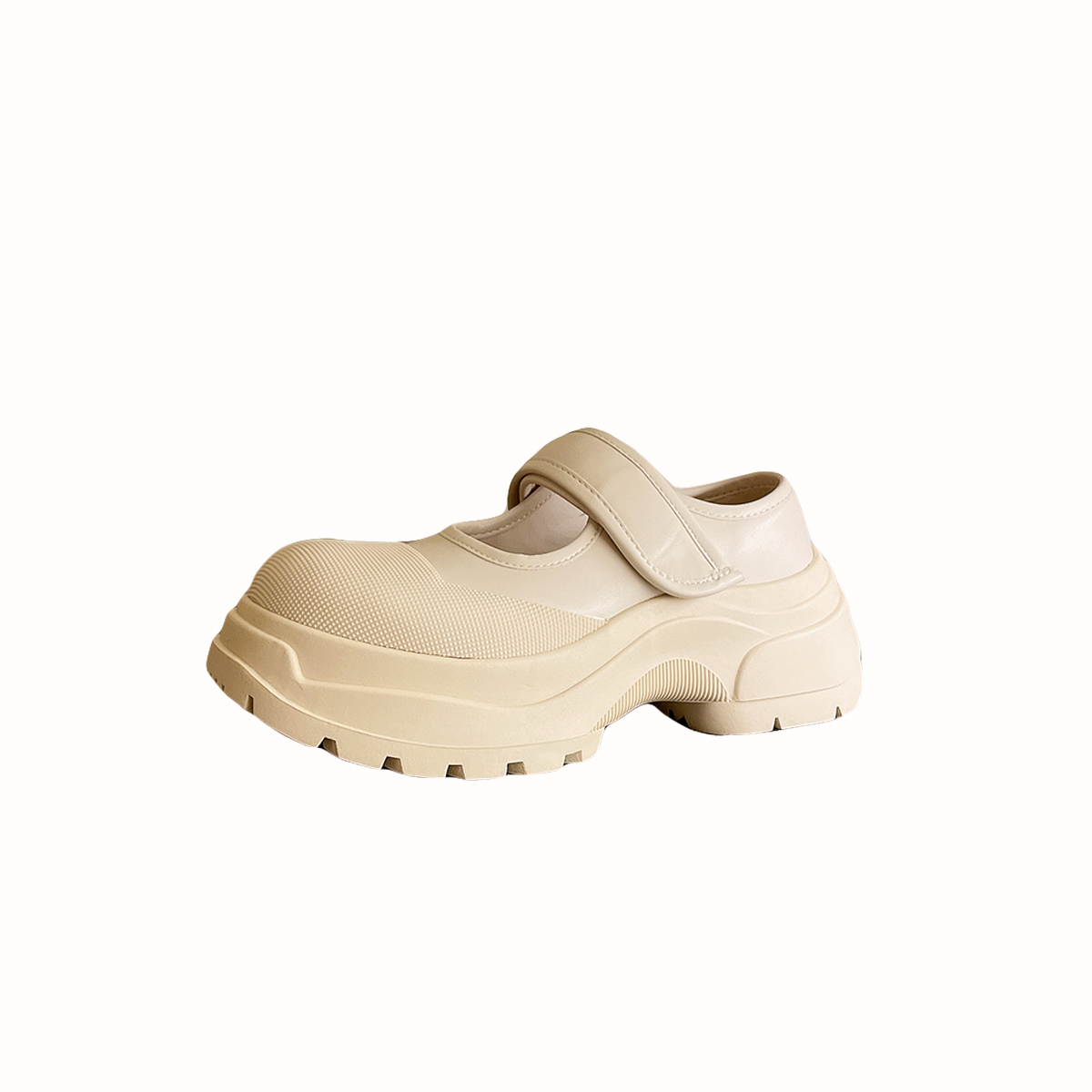 [JIANYILU]JIAN YILU BIG HEAD MARY JANE SINGLE SHOES GIRL FAN VELCRO THICK BOTTOM INCREASE UGLY CUTE SHOES TREND