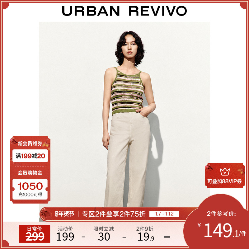 UR2024 SUMMER NEW WOMENS CASUAL AND VERSATILE HIGH-WAISTED SLIM STRAIGHT DENIM PANTS UWL840093