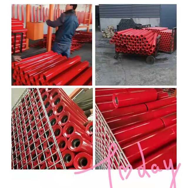 Conveyor belt roller upper and lower parallel roller belt machine groove type roller Jingbo mine bracket stick conveying accessories