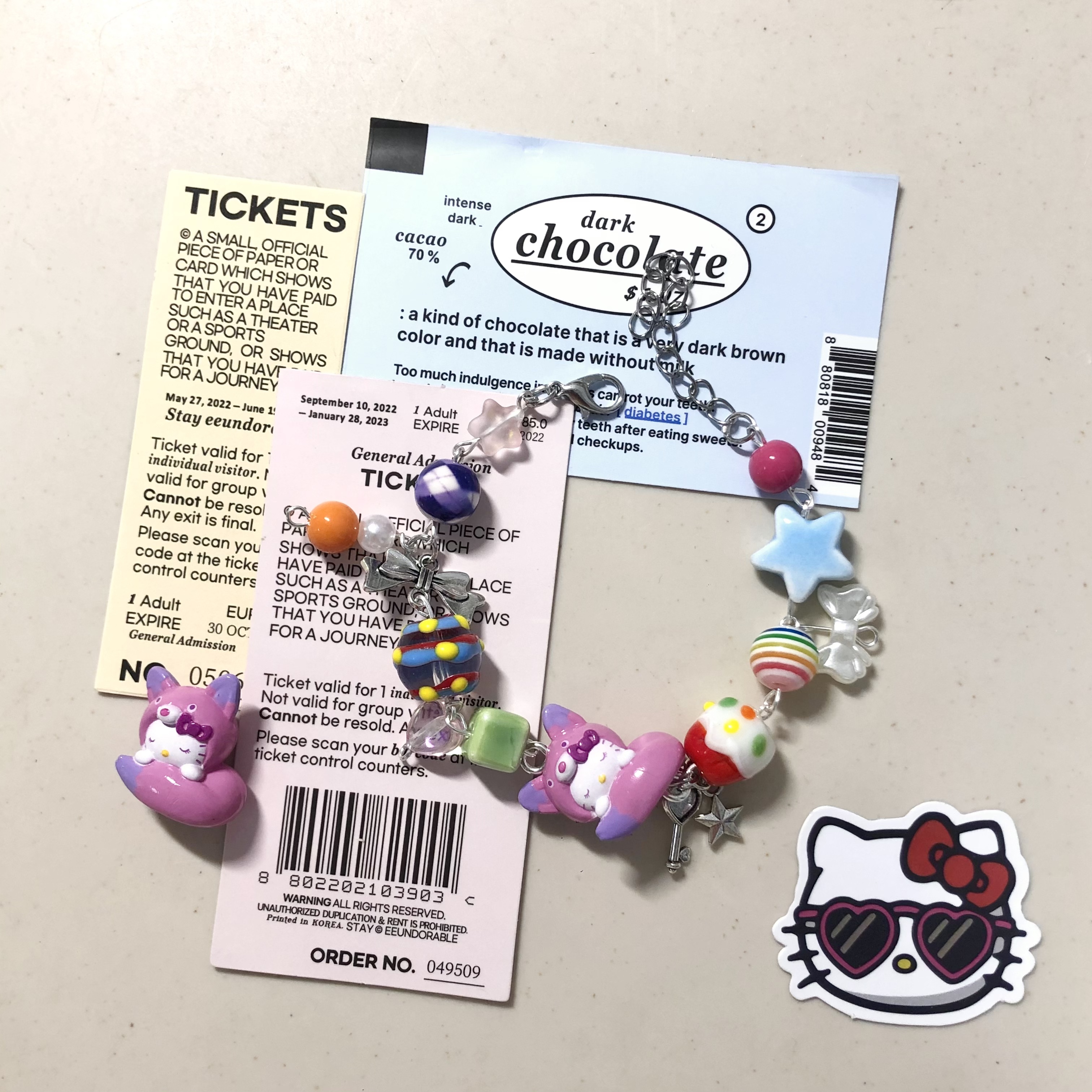 [NOV.66 HANDMADE SHOP]HELLO KITTY BEADED BRACELET ORIGINAL NICHE BIRTHDAY GIFT JEWELRY DIY