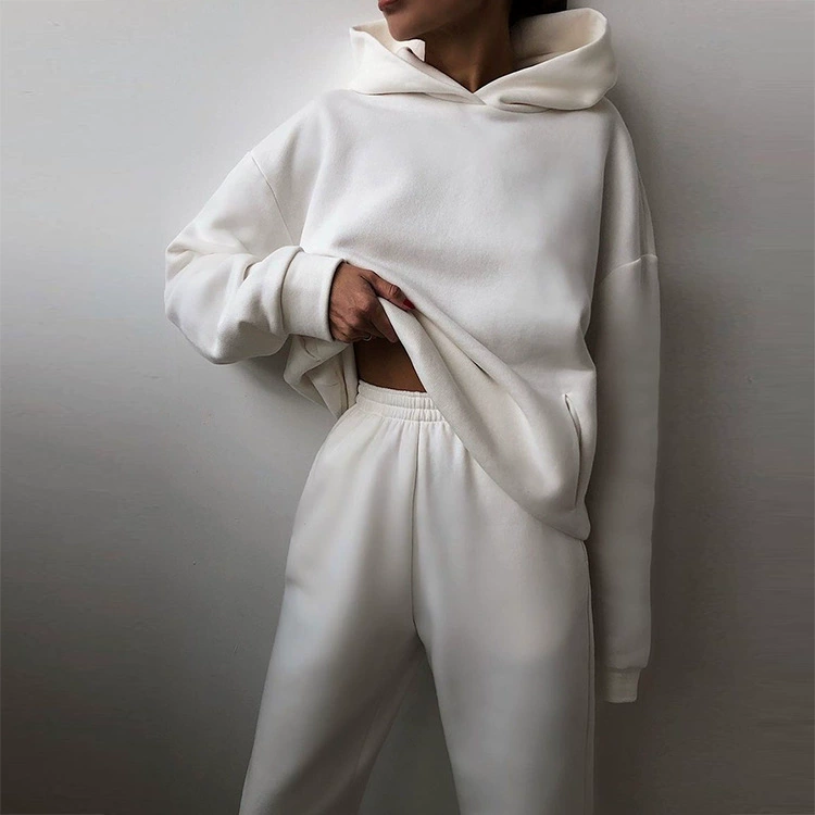 ЖЕНЩИНЫ надпись SweatshiRT Hooded TROUSERS TWO-PIECE SET