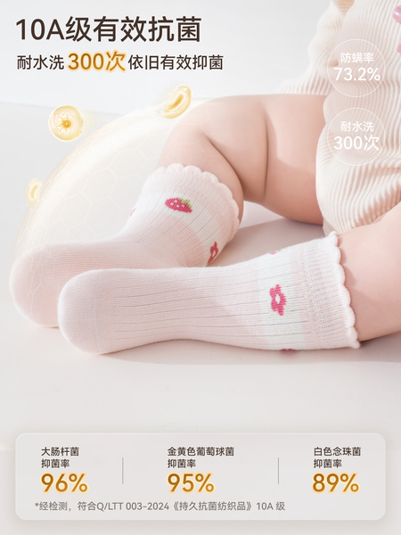 宝宝袜子婴儿春秋全棉a类女童秋冬季一岁棉袜儿童不勒腿中筒袜秋 — 4