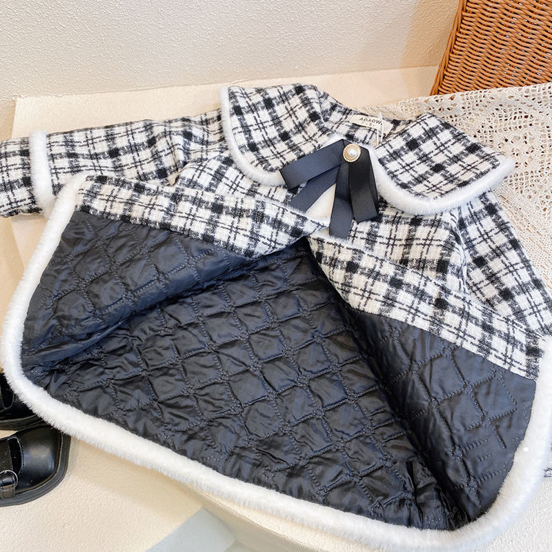 FEMALE 6 CHILDRENS COAT AUTUMN AND WINTER STYLE FOREIGN STYLE 2022 NEW KOREAN VERSION OF SMALL AND MEDIUM-SIZED 3 CHILDREN WINTER THICKENED BABY GIRL PADDED TOP