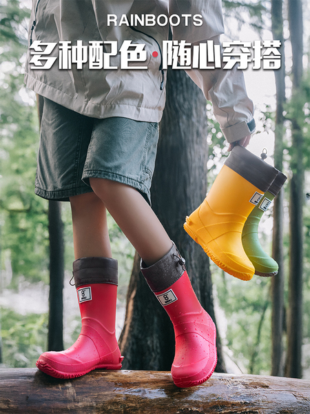儿童轻便雨鞋可折叠雨靴男女情侣雨林登山雨靴防滑防水鞋中高筒女 — 5