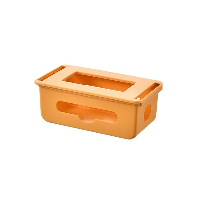 Under-table tissue box for household living room hidden board storage box without punching computer desk bottom sticker tissue box