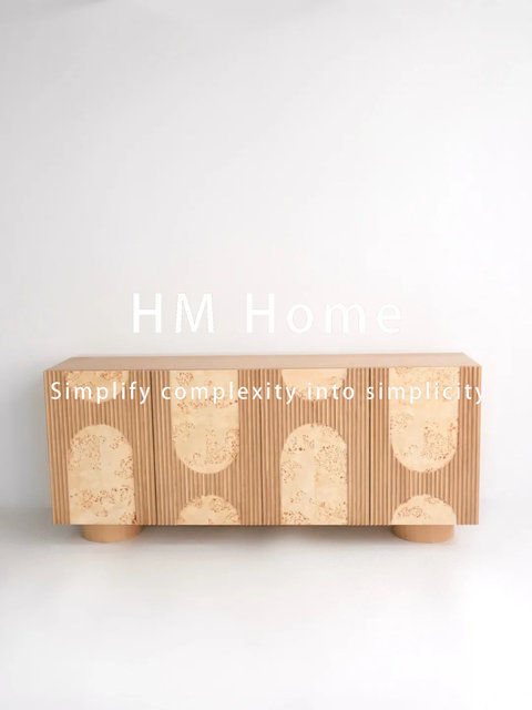 Medium style solid wood sideboard French retro living room home entrance cabinet designer storage cabinet decorative cabinet