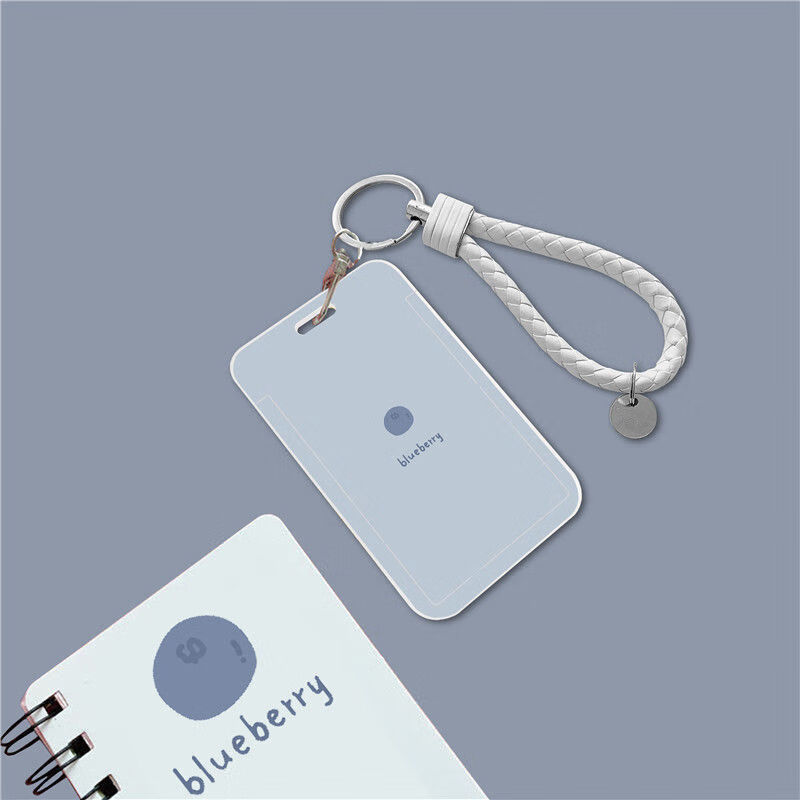 BLUEBERGRG 블루베리 버스 카드 보호 커버 학생 식사 카드 캠퍼스 액세스 제어 지하철 도어 카드 커버 키체인 여성