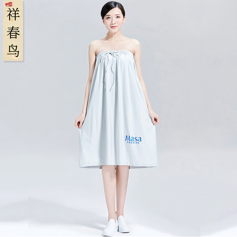 BEAUTY SALON BATH SKIRT SPRING AND SUMMER HOTEL SOLID COLOR BATHROBE SAUNA STEAM HEALTH CLUB WOMENS BATHROBE PURE COTTON