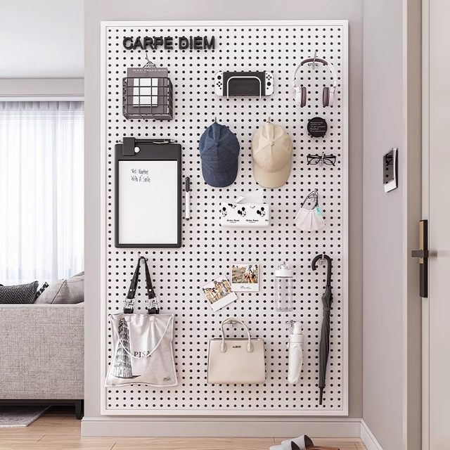 Round hole hole plate wall shelf stainless steel display storage custom hardware tool universal hanging board wall