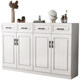 Solid wood balcony cabinet storage cabinet sun protection shoe cabinet large capacity drawer storage cabinet bay window cabinet European customization