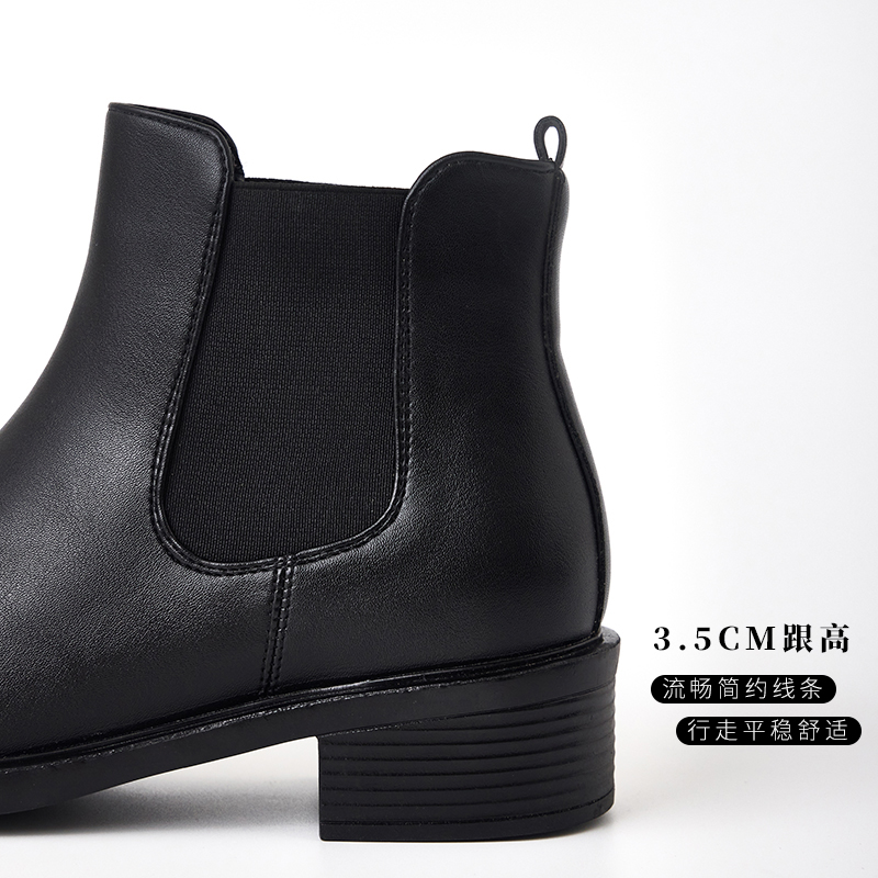 WORK SHOES: WOMENS BLACK WINTER MID-HEEL BOOTS PLUS-SIZE CHILL BOOTS MARTIN BOOTS BLOCK-HEELED BOOTS AND NUDE BOOTS