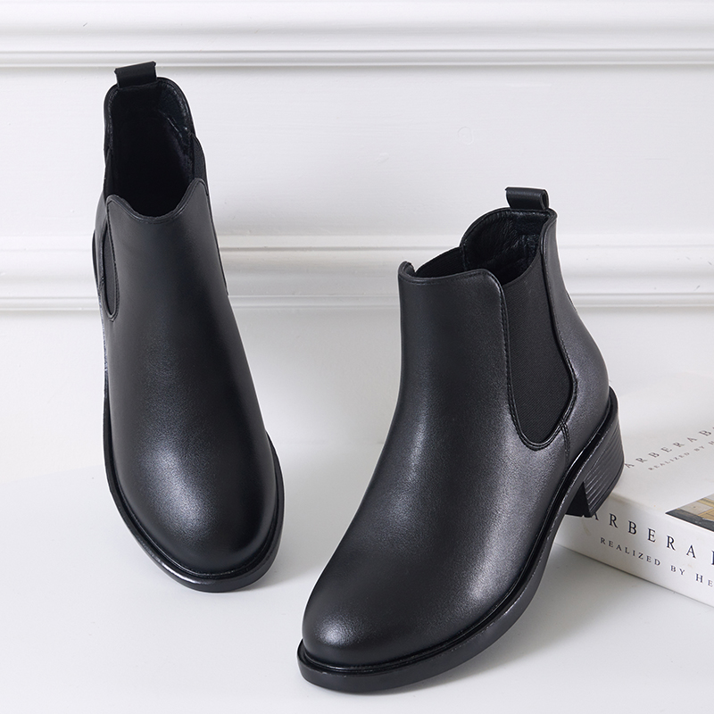WORK SHOES: WOMENS BLACK WINTER MID-HEEL BOOTS PLUS-SIZE CHILL BOOTS MARTIN BOOTS BLOCK-HEELED BOOTS AND NUDE BOOTS