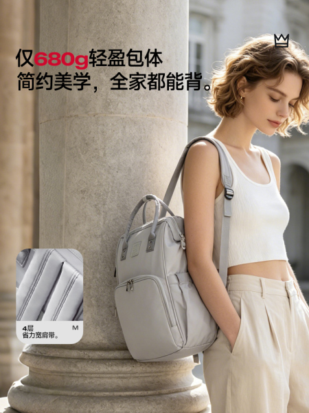 【新品】ALAMOM妈咪包大容量时尚多功能轻便双肩背母婴外出妈妈包 — 3