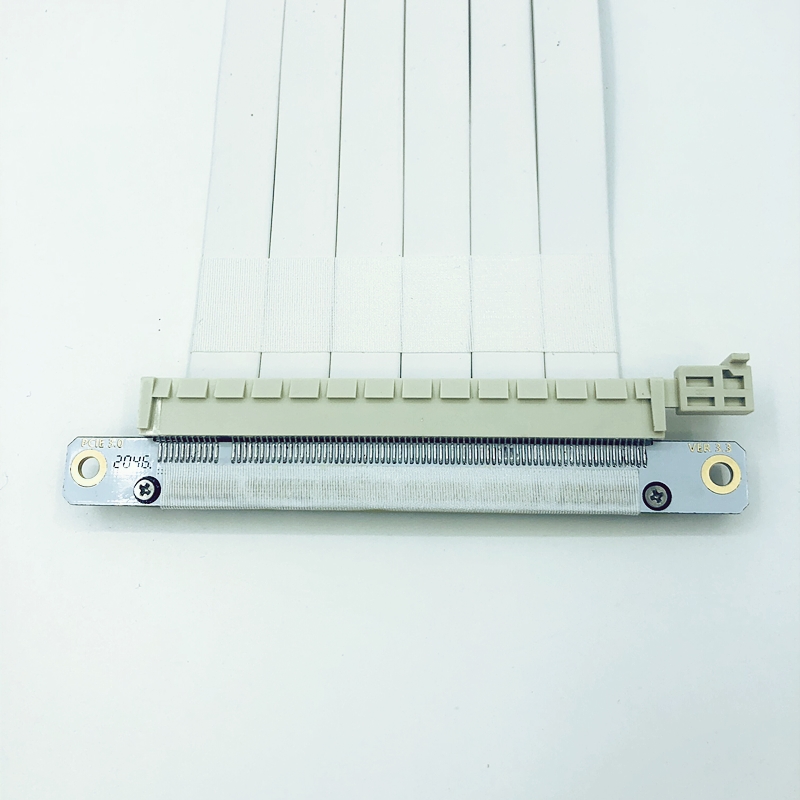 JHH PURE WHITE GRAPHICS CARD EXTENSION CORD PCIE X16 TRANSFER WIRING ITX A4 SSUPD CHASSIS ADAPTER LINE