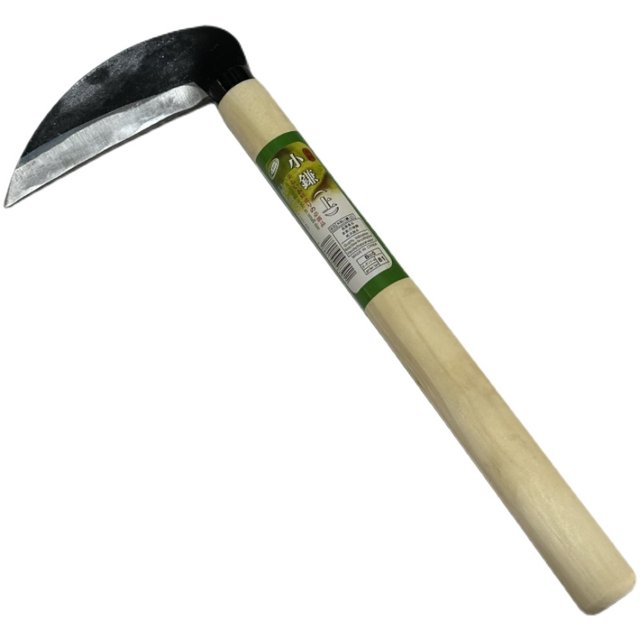 Free shipping Japanese-style blade steel sickle grass mowing knife agricultural vegetable cutting wooden handle small sickle digging wild vegetable tool seven-character sickle