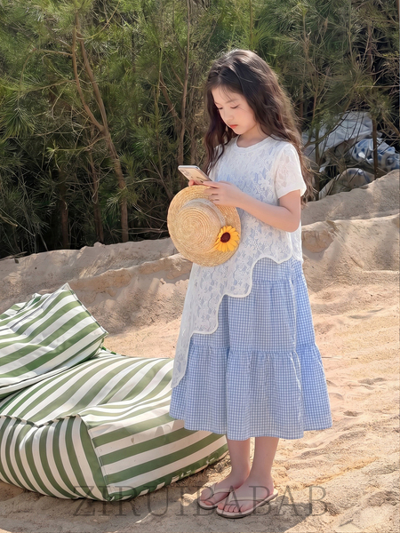 适合女童夏天穿的套装2026新款女孩大童度假风裙子儿童吊带连衣裙 — 4