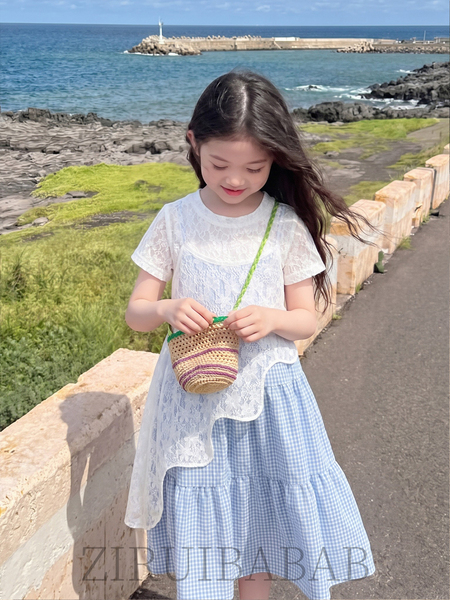 适合女童夏天穿的套装2026新款女孩大童度假风裙子儿童吊带连衣裙 — 5