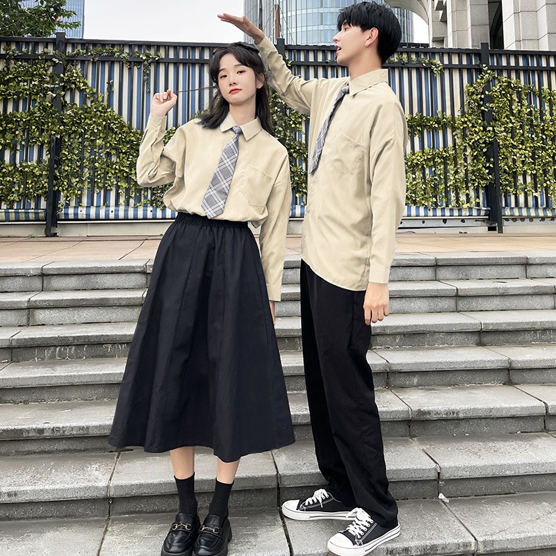 JK UNIFORM SUMMER DK SHIRT COUPLE CLASS UNIFORM BRITISH COLLEGE STYLE JUNIOR HIGH SCHOOL AND HIGH SCHOOL STUDENTS GRADUATION SEASON UNIFORM