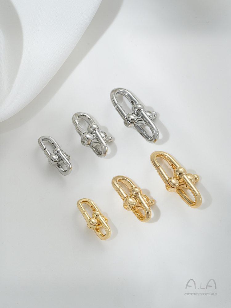 14K GOLD-FILLED COLOR-RETAINING U-SHAPED SPRING BUCKLE ACCESSORIES DIY BRACELET NECKLACE U-SHAPED CHAIN CLOSURE CONNECTING CLASP EARRING CHARM