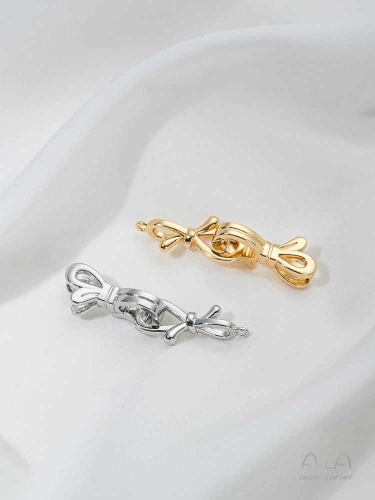 14K GOLD-FILLED COLOR-RETAINING PEARL NECKLACE BUTTERFLY BUCKLE CONNECTING BUCKLE BUCKLE HANDMADE DIY SWEATER CHAIN CLOSING BUTTON HEAD ACCESSORIES