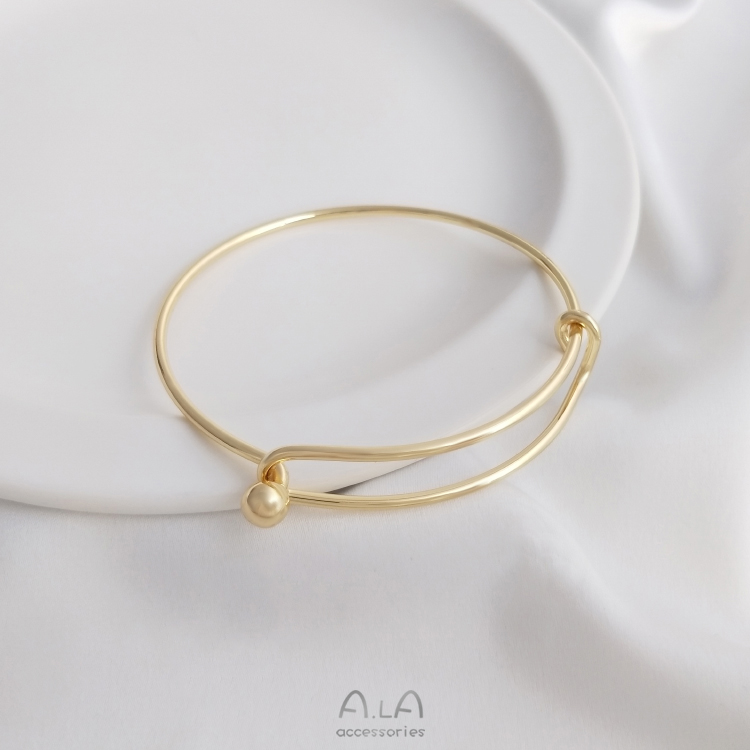 COLOR-RETAINING 14K ENVELOPED REAL GOLD OPENABLE BRACELET DIY HAND-WOUND CRYSTAL PEARL BRACELET RING HAND-MADE JEWELRY ACCESSORIES
