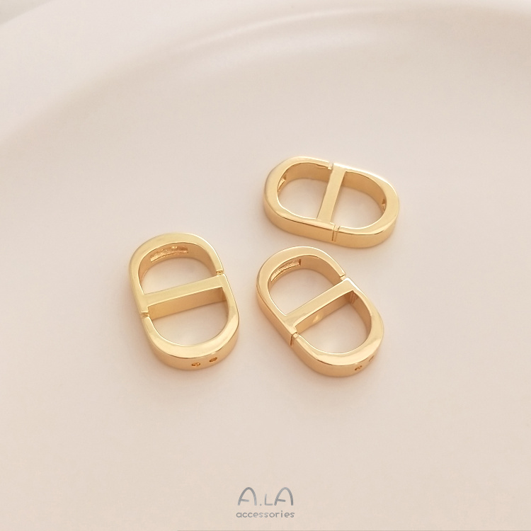 색상 보존 4홀 진주 목걸이 연결 버클 14K 금으로 덮인 8자 일본어 버클 DIY 수제 보석 마무리 버클 액세서리