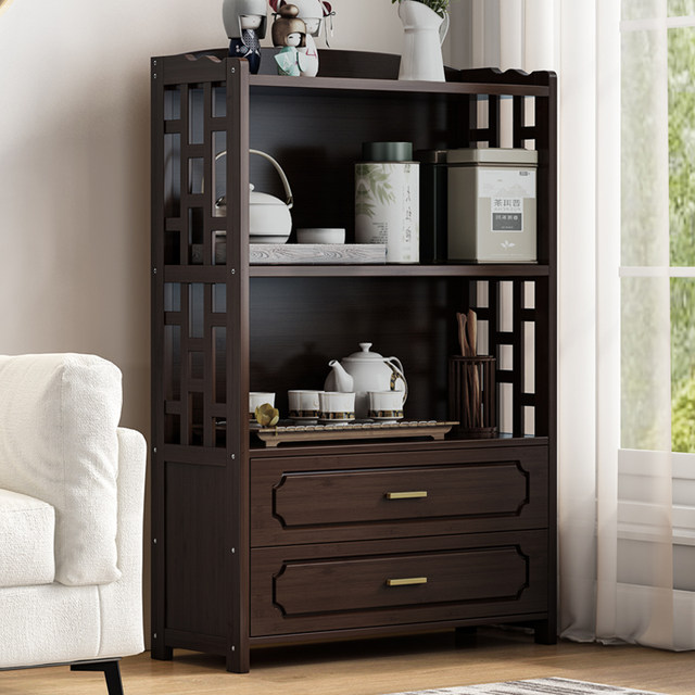 Tea cabinet Small tea cabinet dining side cabinet tea cabinet living room wall storage rack office tea storage cabinet