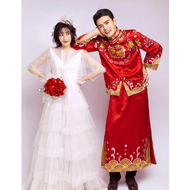 XIUHE COSTUME MENS 2023 NEW CHINESE GROOM COSTUME PLUS SIZE TANG COSTUME ANCIENT COSTUME WEDDING DRESS MENS DRAGON AND PHOENIX JACKET MENS SUMMER