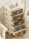 Snack cabinet drawer storage cabinet storage rack multi-layer household table movable cabinet living room storage cabinet