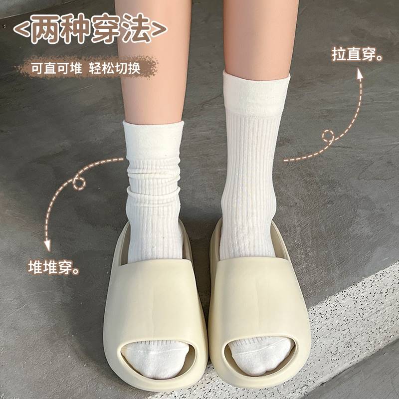 WHITE PILE SOCKS WOMENS SOCKS INS TIDE COTTON LOAFERS SPRING AND AUTUMN BONELESS SOCKS BLACK AUTUMN AND WINTER STOCKINGS SUMMER W
