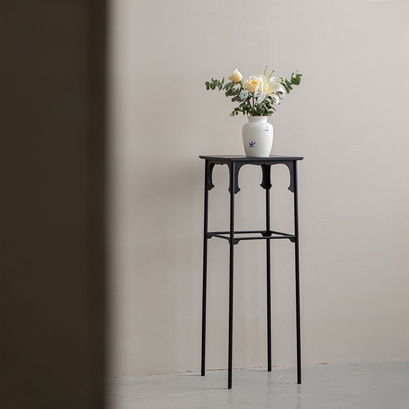 와비사비 스타일 수제 철제 꽃꽂이 새로운 중국식 화단 일본식 차 공간 선반 분재 꽃병