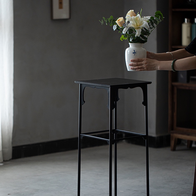 와비사비 스타일 수제 철제 꽃꽂이 새로운 중국식 화단 일본식 차 공간 선반 분재 꽃병