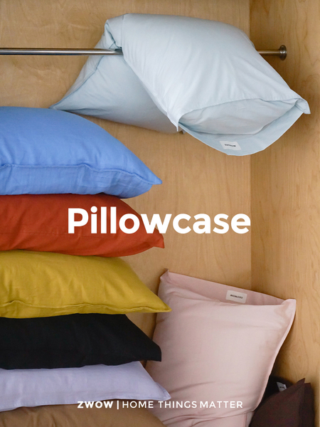 造卧zwow【空气感】全棉纯棉彩色多巴胺双针枕套深睡枕头套单只装
