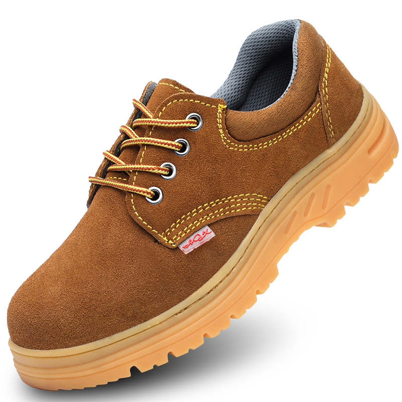 LABOR PROTECTION SHOES MENS STEEL TOE SUMMER BREATHABLE AND DEODORANT WORK SHOES LIGHT COW TENDON SOLES GENUINE LEATHER ANTI-SMASHING AND ANTI-STABBING CONSTRUCTION SHOES