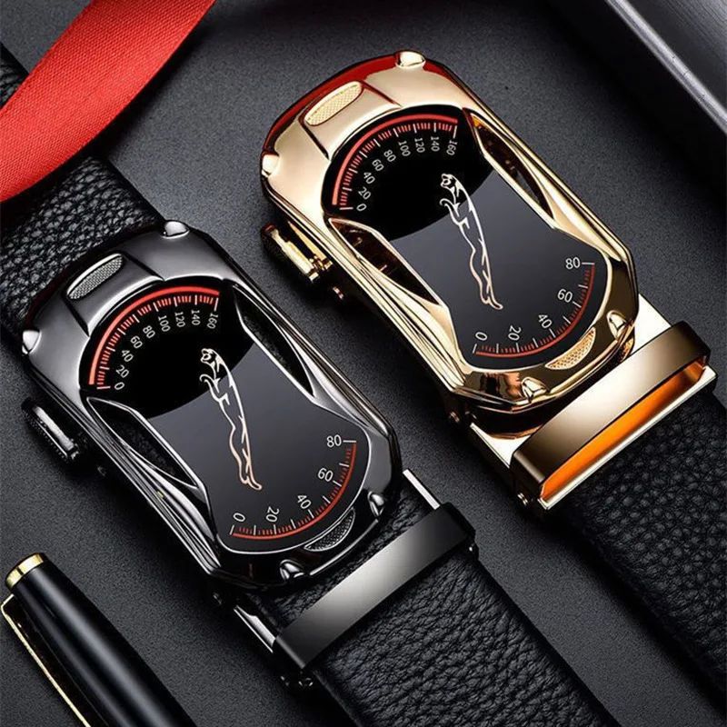 BUSINESS LEISURE ALLOY AUTOMATIC BUCKLE PU LEATHER BELT FOR