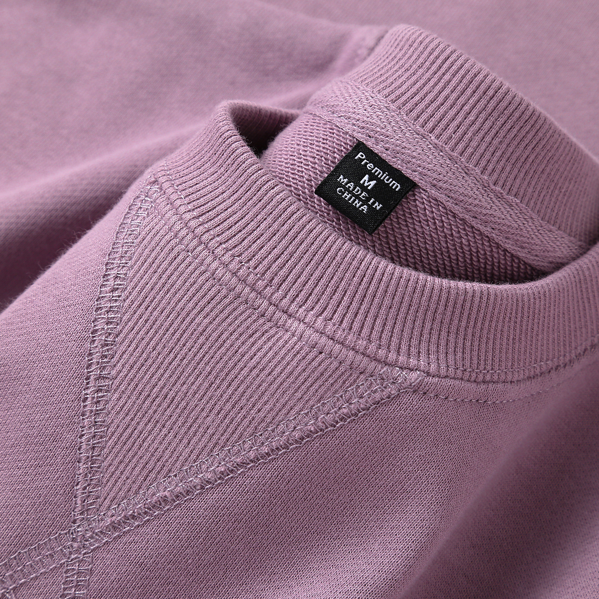 RARE SHADE DARK PURPLE 340G HEAVY INVERTED TRIANGLE ROUND NECK SWEATER NEW TERRY BOTTOMING SHIRT MEN AND WOMEN AUTUMN
