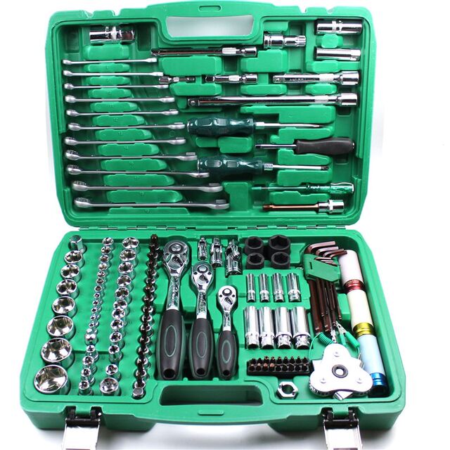 128 pieces 129 pieces auto repair tool set sleeve wrench sleeve set wrench tool set hardware tool box