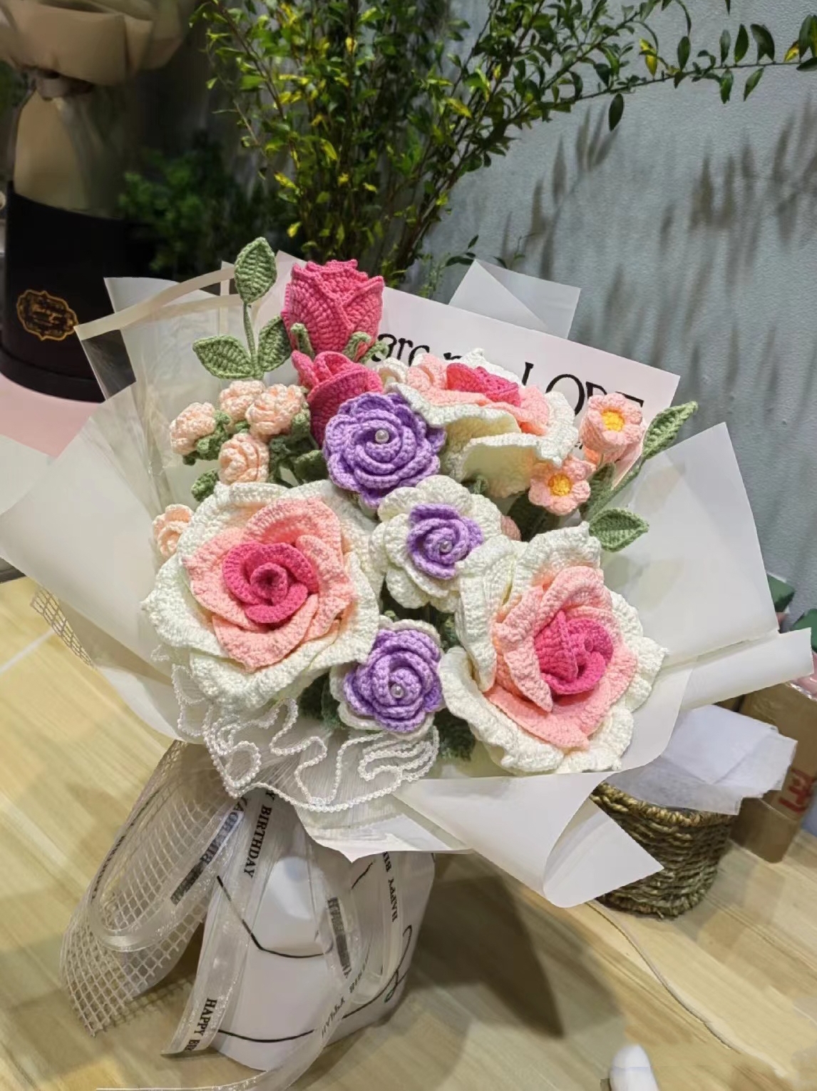ON TEACHERS DAY SEND TEACHERS HAND-WOVEN BOUQUETS DIY MATERIAL PACKAGES HOMEMADE WOOLEN FINISHED THAI ROSES AS GIFTS