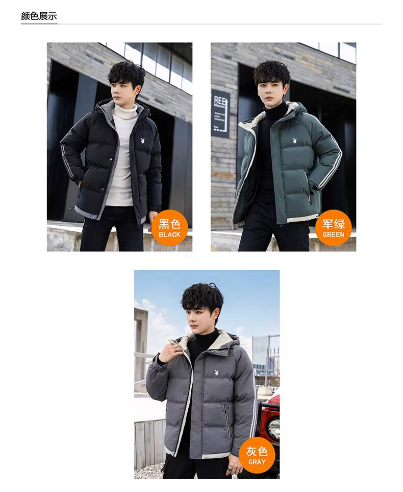 SPECIAL PRICE THICKENED TIDE BRAND DOWN COTTON JACKET MENS NEW AUTUMN AND WINTER THICKENED WARM COTTON JACKET YOUTH TREND HOODED