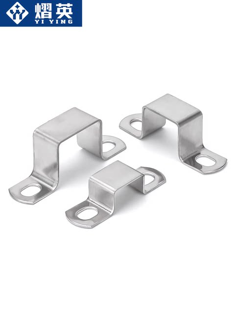304 stainless steel square card square chi-square tube riding clamp clamp hinge hose Ohm right angle bracket clamp u-shaped tube throat hose