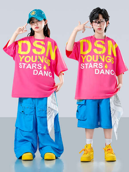街舞儿童潮服夏季多巴胺少儿hiphop舞台表演服男女童炸街演出服装 — 3