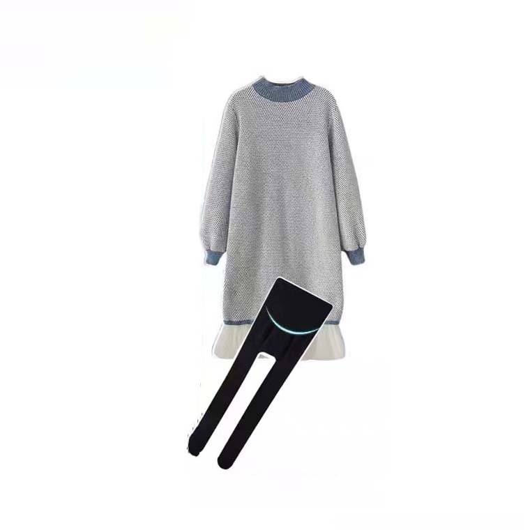 BRITISH NEXT ROAD MATERNITY AUTUMN DRESS SET FASHION PREMIUM KNITTED SWEATER MIDI SKIRT