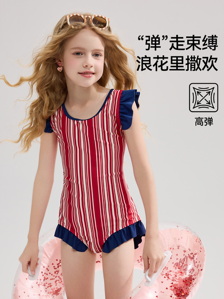 ask儿童连体游泳衣2026夏季新款小女孩中大童速干防晒宝宝泳装 — 3