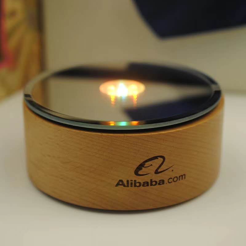 NEW COLORFUL LUMINOUS ROTATING LAMPHOLDER CRYSTAL ORNAMENT BASE MP3MP4 WOODEN BLUETOOTH MUSIC BOX ROTATING BOOTH