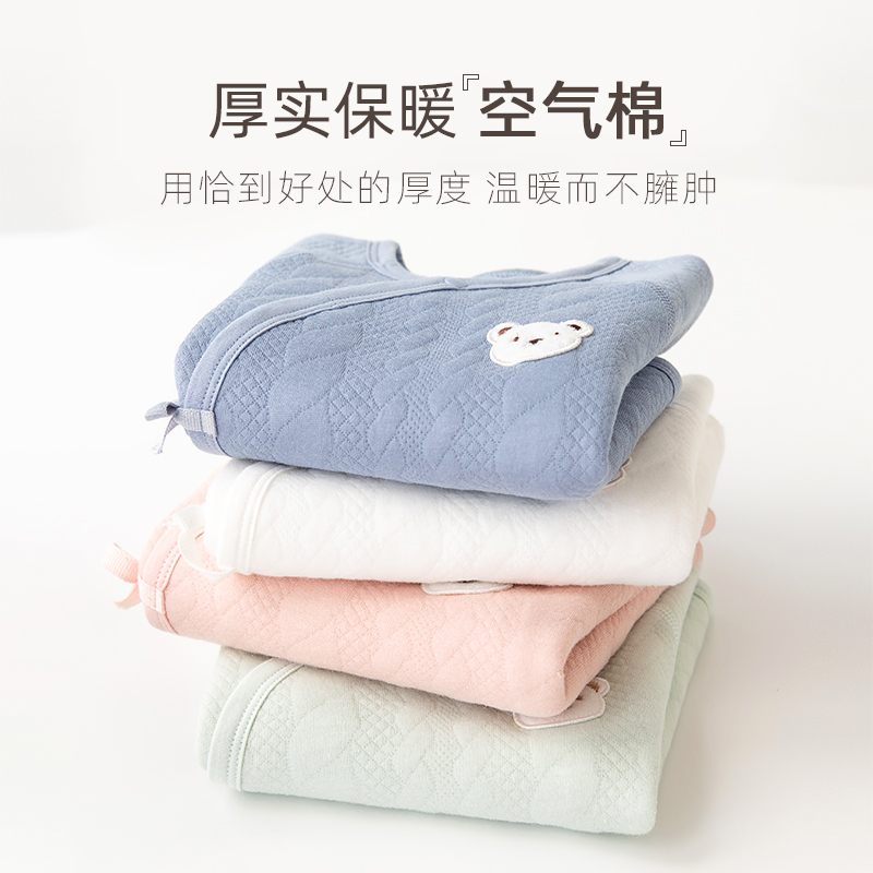 NEWBORN CHILDRENS HALF-BACK CLOTHES NEWBORN BABY WARM TOPS AUTUMN AND WINTER PADDED BONELESS UNDERWEAR COTTON CLOTHES AND MONK CLOTHES