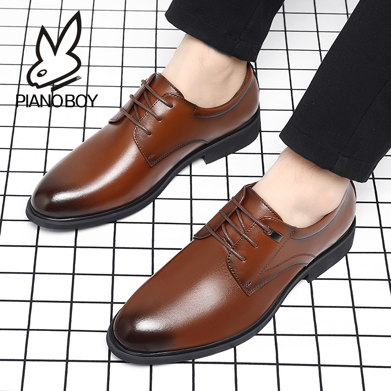 HOLLOW LEATHER SHOES MENS SUMMER BUSINESS FORMAL WEAR KOREAN FASHION YOUTH BLACK WORK WORK MENS SHOES